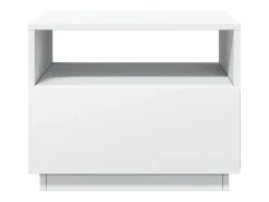 Mesa De Centro| Mesa de centro | Mesa de apoio com luzes LED 50x49x40 cm Branco