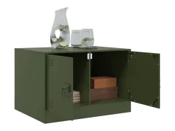 Mesa De Centro* Mesa de centro | Mesa de apoio 67x50x44 cm aço azeitona Verde
