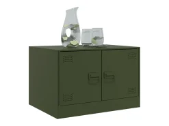 Mesa De Centro* Mesa de centro | Mesa de apoio 67x50x44 cm aço azeitona Verde