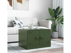 Mesa De Centro* Mesa de centro | Mesa de apoio 67x50x44 cm aço azeitona Verde