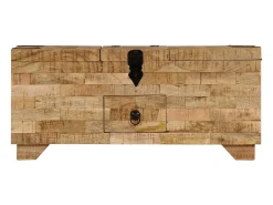 Mesa De Centro| Mesa de centro | Mesa de apoio madeira de mangueira maciça 80x40x35 cm Castanho