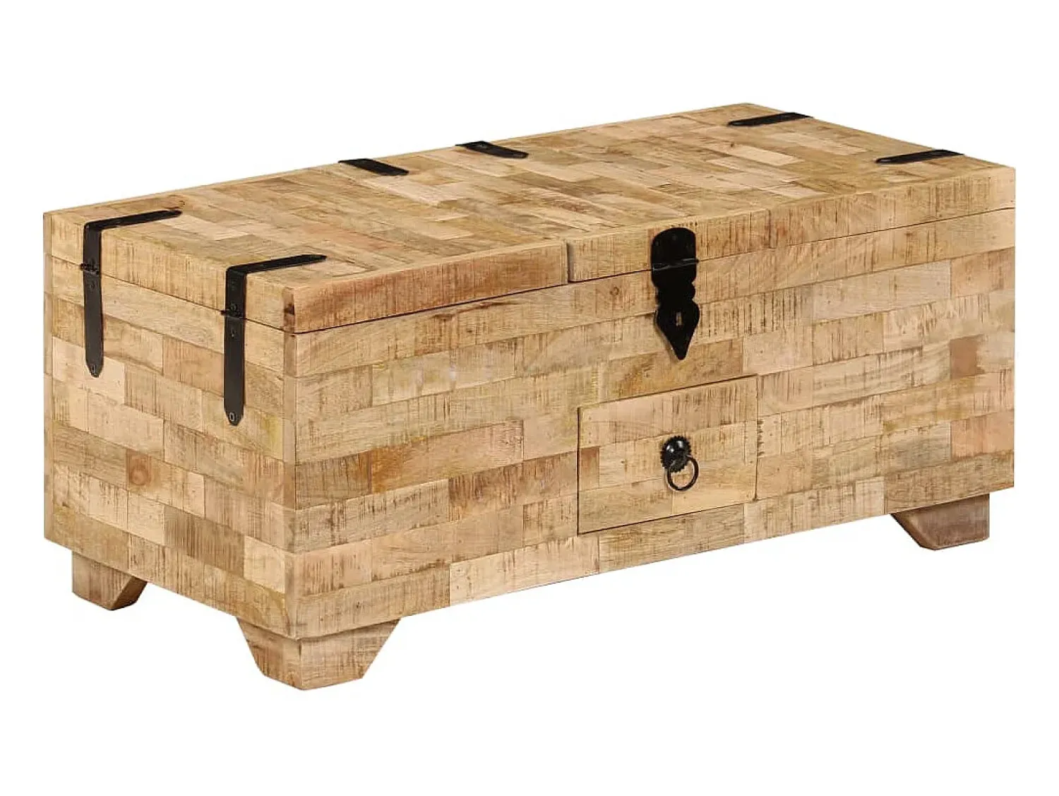 Mesa De Centro| Mesa de centro | Mesa de apoio madeira de mangueira maciça 80x40x35 cm Castanho