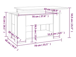 Discount Mesa de centro | Mesa de apoio 79x49x41 cm madeira processada Branco