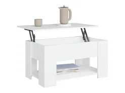 Discount Mesa de centro | Mesa de apoio 79x49x41 cm madeira processada Branco
