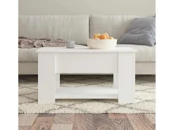 Discount Mesa de centro | Mesa de apoio 79x49x41 cm madeira processada Branco