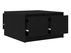 Hot Mesa de centro | Mesa de apoio com gavetas 70.5x70x40 cm carvalho Preto
