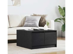Hot Mesa de centro | Mesa de apoio com gavetas 70.5x70x40 cm carvalho Preto