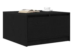 Hot Mesa de centro | Mesa de apoio com gavetas 70.5x70x40 cm carvalho Preto