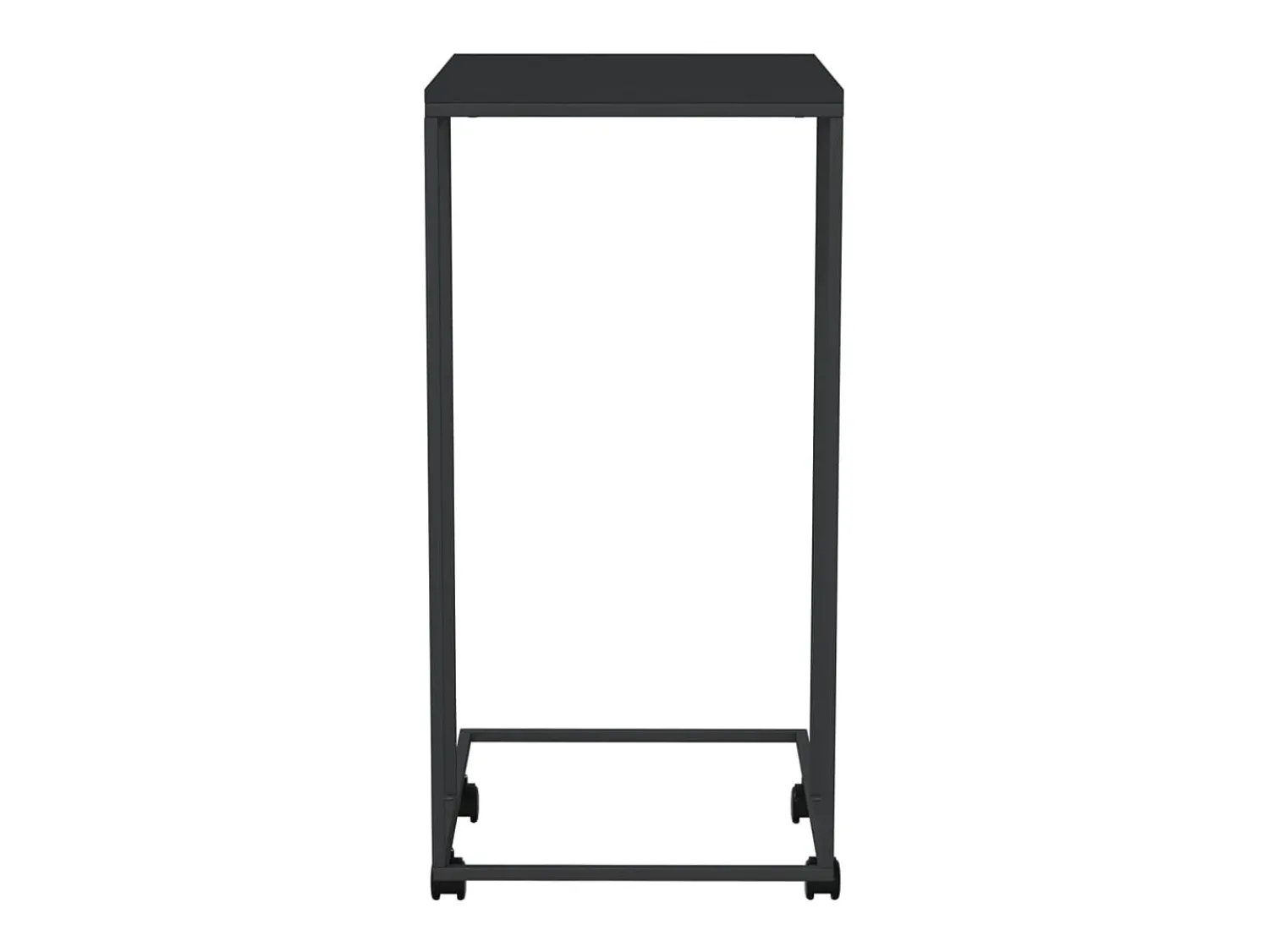 New Mesa de centro | Mesa de apoio c/ rodas 40x30x63.5cm derivados de madeira preta Preto