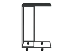 New Mesa de centro | Mesa de apoio c/ rodas 40x30x63.5cm derivados de madeira preta Preto