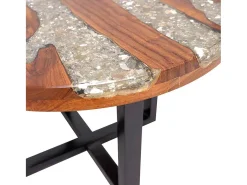 Mesa De Centro| Mesa de centro | Mesa de apoio em resina de teca 60 cm Multicor