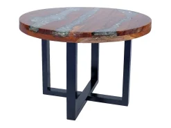 Mesa De Centro| Mesa de centro | Mesa de apoio em resina de teca 60 cm Multicor