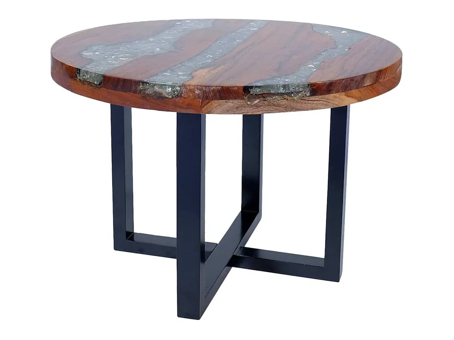 Mesa De Centro| Mesa de centro | Mesa de apoio em resina de teca 60 cm Multicor