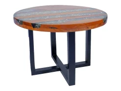 Mesa De Centro| Mesa de centro | Mesa de apoio em resina de teca 60 cm Multicor