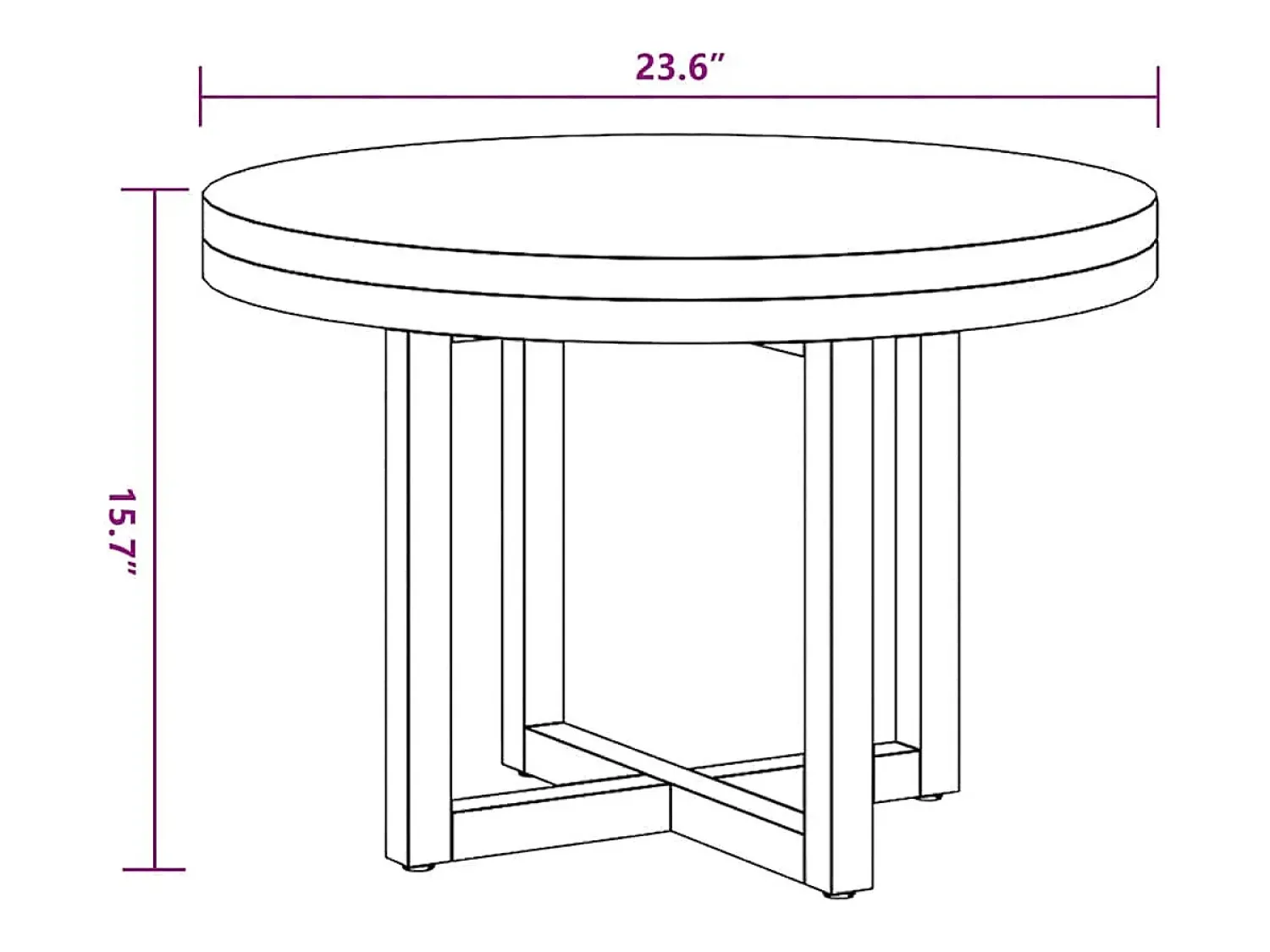 Mesa De Centro| Mesa de centro | Mesa de apoio em resina de teca 60 cm Multicor