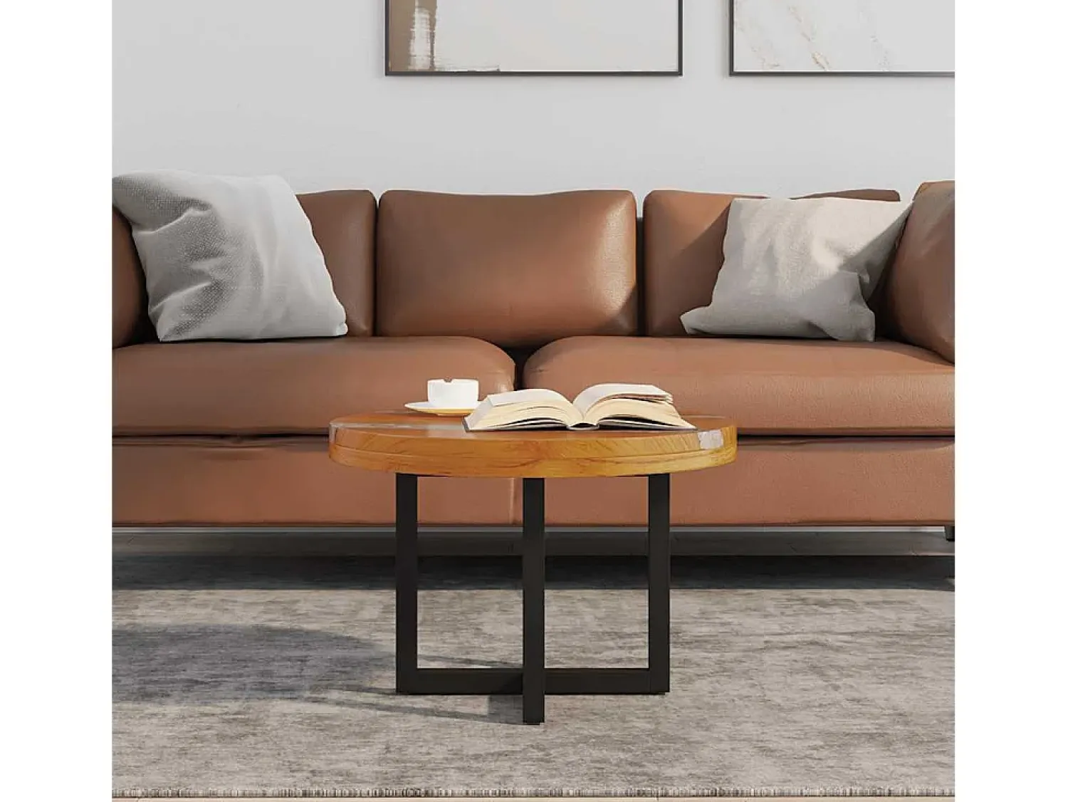 Mesa De Centro| Mesa de centro | Mesa de apoio em resina de teca 60 cm Multicor