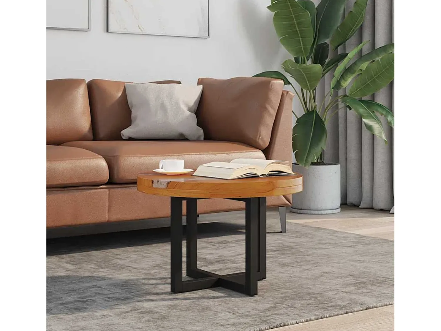 Mesa De Centro| Mesa de centro | Mesa de apoio em resina de teca 60 cm Multicor