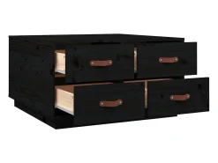Sale Mesa de centro | Mesa de apoio 80x80x45 cm madeira de pinho maciça Preto