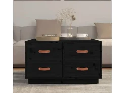 Sale Mesa de centro | Mesa de apoio 80x80x45 cm madeira de pinho maciça Preto