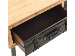 Mesa De Centro| Mesa de centro | Mesa de apoio em madeira de abeto maciça 115x55x50 cm Castanho