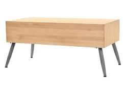 Mesa De Centro| Mesa de centro | Mesa de apoio em madeira de abeto maciça 115x55x50 cm Castanho