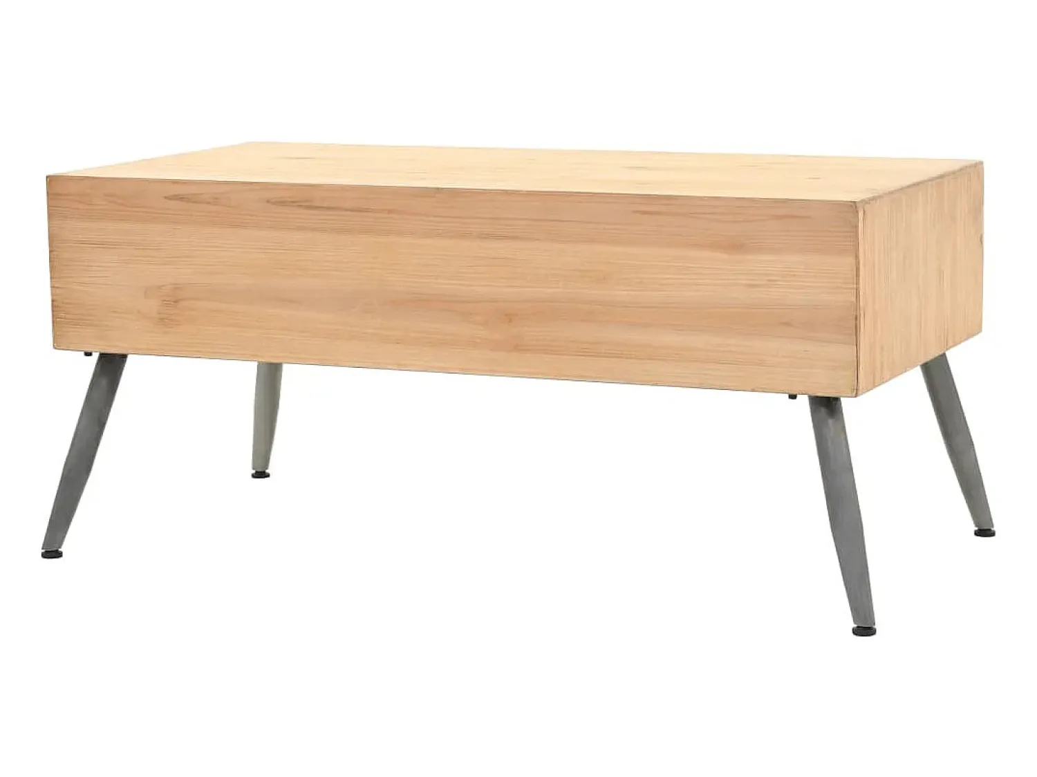 Mesa De Centro| Mesa de centro | Mesa de apoio em madeira de abeto maciça 115x55x50 cm Castanho
