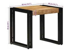 Mesa De Centro| Mesa de centro | Mesa de apoio | Mesa de café 40x40x38 cm Madeira de mangueira maciça Castanho