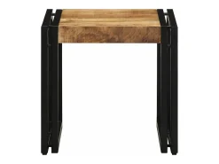 Mesa De Centro| Mesa de centro | Mesa de apoio | Mesa de café 40x40x38 cm Madeira de mangueira maciça Castanho