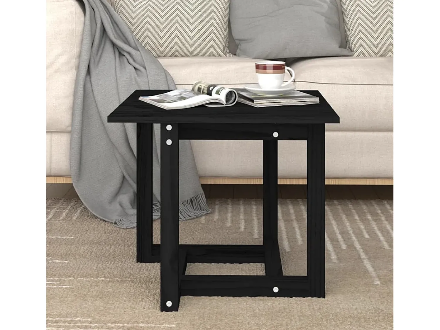Mesa de centro | Mesa de apoio 50x50x45 cm madeira de pinho maciça^ Mesa De Centro