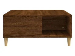 Mesa De Centro* Mesa de centro | Mesa de apoio 80x80x36.5 cm derivados madeira carvalho Castanho