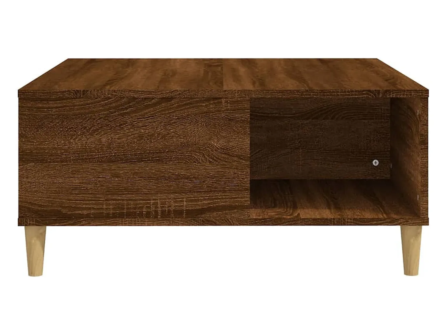 Mesa De Centro* Mesa de centro | Mesa de apoio 80x80x36.5 cm derivados madeira carvalho Castanho