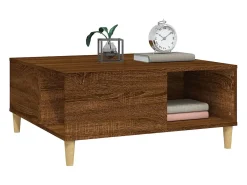 Mesa De Centro* Mesa de centro | Mesa de apoio 80x80x36.5 cm derivados madeira carvalho Castanho