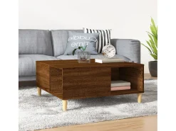 Mesa De Centro* Mesa de centro | Mesa de apoio 80x80x36.5 cm derivados madeira carvalho Castanho