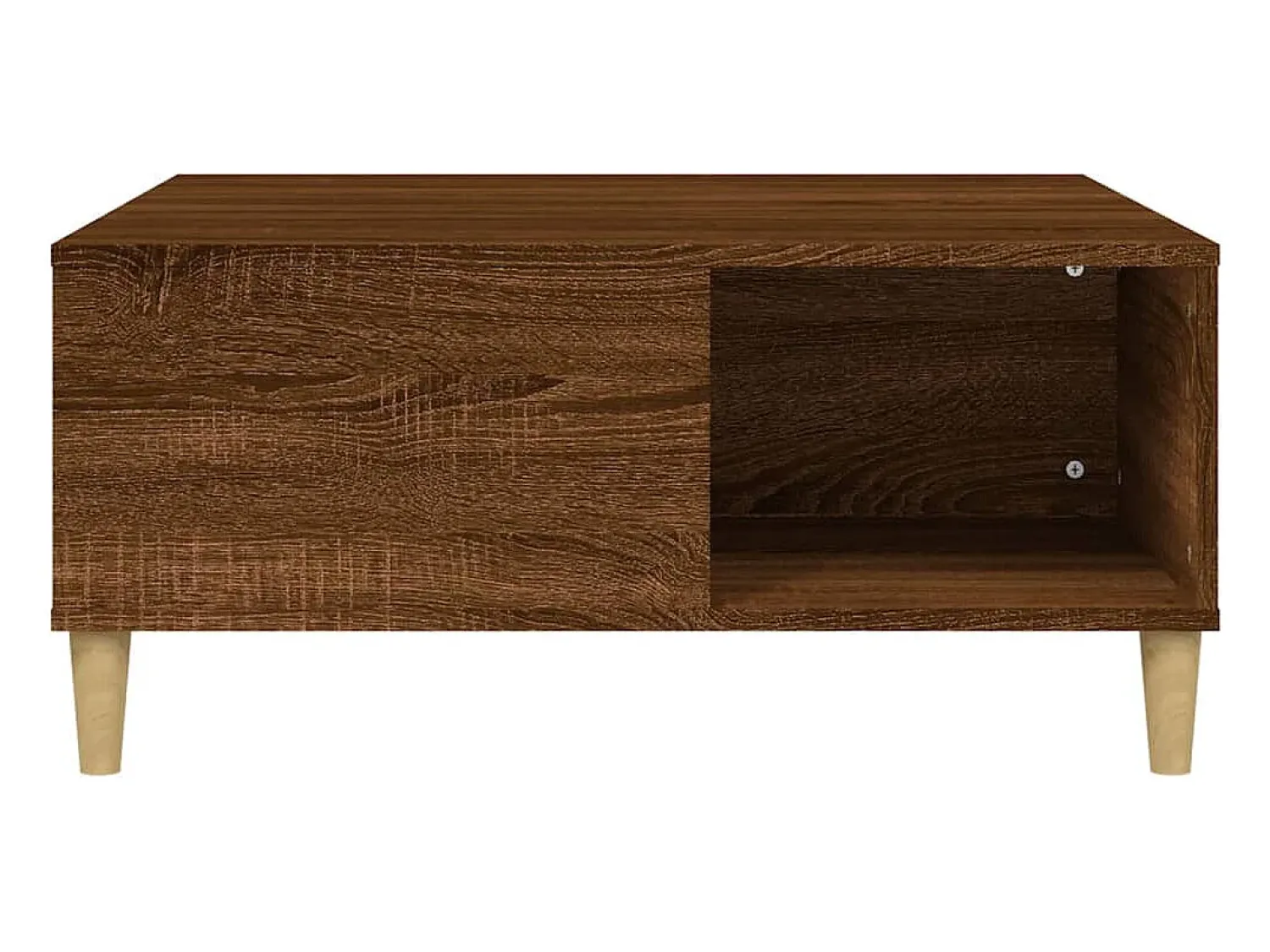 Mesa De Centro* Mesa de centro | Mesa de apoio 80x80x36.5 cm derivados madeira carvalho Castanho