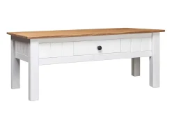 Outlet Mesa de centro | Mesa de apoio 100x60x45 cm pinho maciço Panama Branco