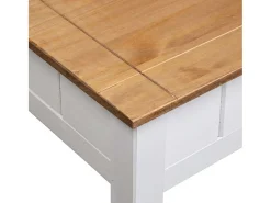 Outlet Mesa de centro | Mesa de apoio 100x60x45 cm pinho maciço Panama Branco