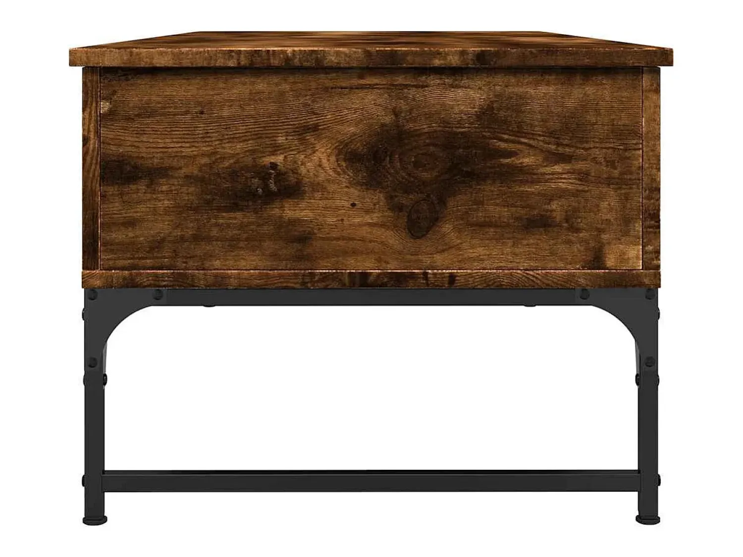 Mesa De Centro| Mesa de centro | Mesa de apoio 100x50x40cm deriv. madeira/metal carvalho fumado Castanho