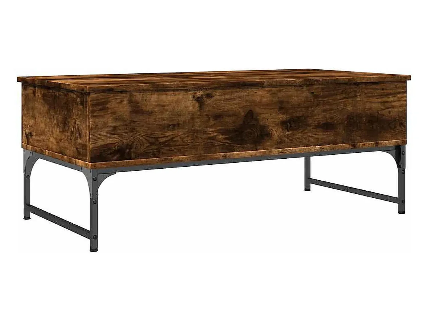 Mesa De Centro| Mesa de centro | Mesa de apoio 100x50x40cm deriv. madeira/metal carvalho fumado Castanho
