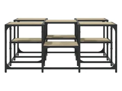 Mesa de centro | Mesa de apoio 91x91x40 cm derivados de madeira carvalho sonoma^ Mesa De Centro