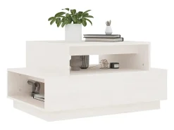 Mesa De Centro| Mesa de centro | Mesa de apoio 80x55x40.5 cm madeira de pinho maciça Branco