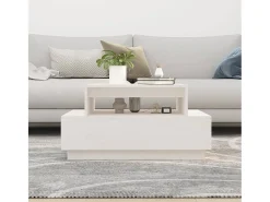 Mesa De Centro| Mesa de centro | Mesa de apoio 80x55x40.5 cm madeira de pinho maciça Branco