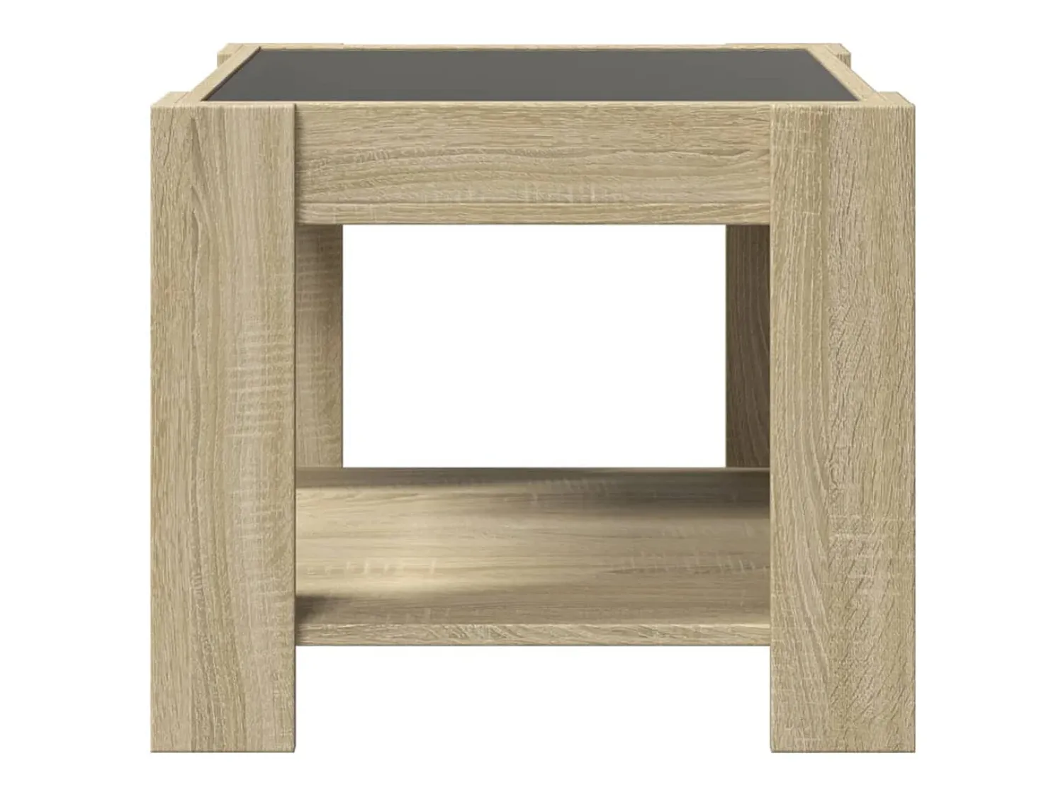 Discount Mesa de centro | Mesa de apoio c/ LEDs 53x53x45 cm derivados de madeira Castanho