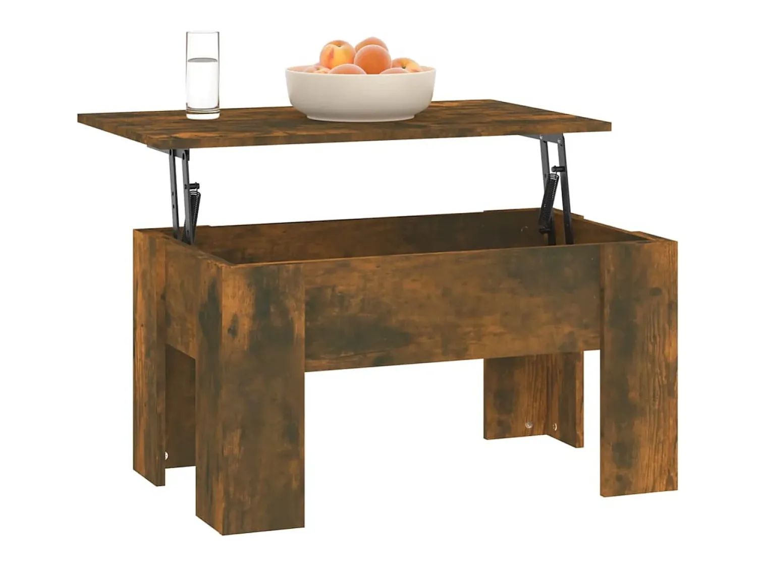 Mesa De Centro| Mesa de centro | Mesa de apoio 79x49x41 cm madeira processada carvalho fumado Castanho