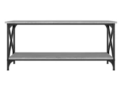 Discount Mesa de centro | Mesa de apoio 100x45x45cm derivados madeira/ferro cinza sonoma Cinzento