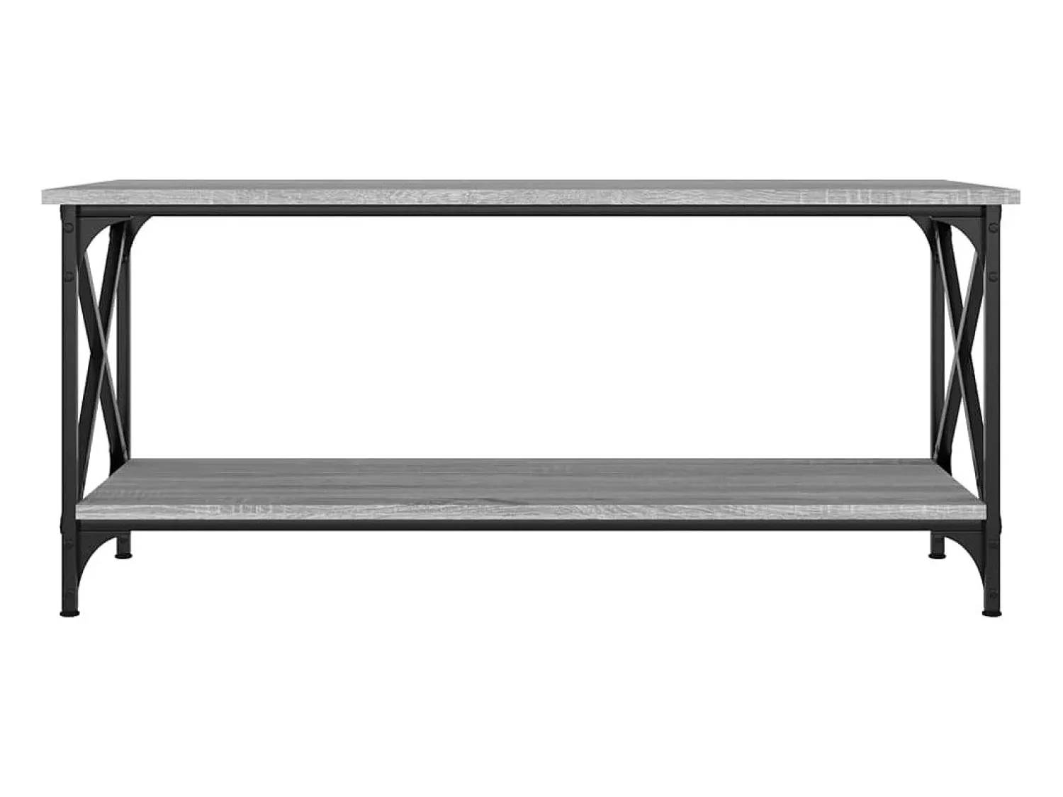 Discount Mesa de centro | Mesa de apoio 100x45x45cm derivados madeira/ferro cinza sonoma Cinzento
