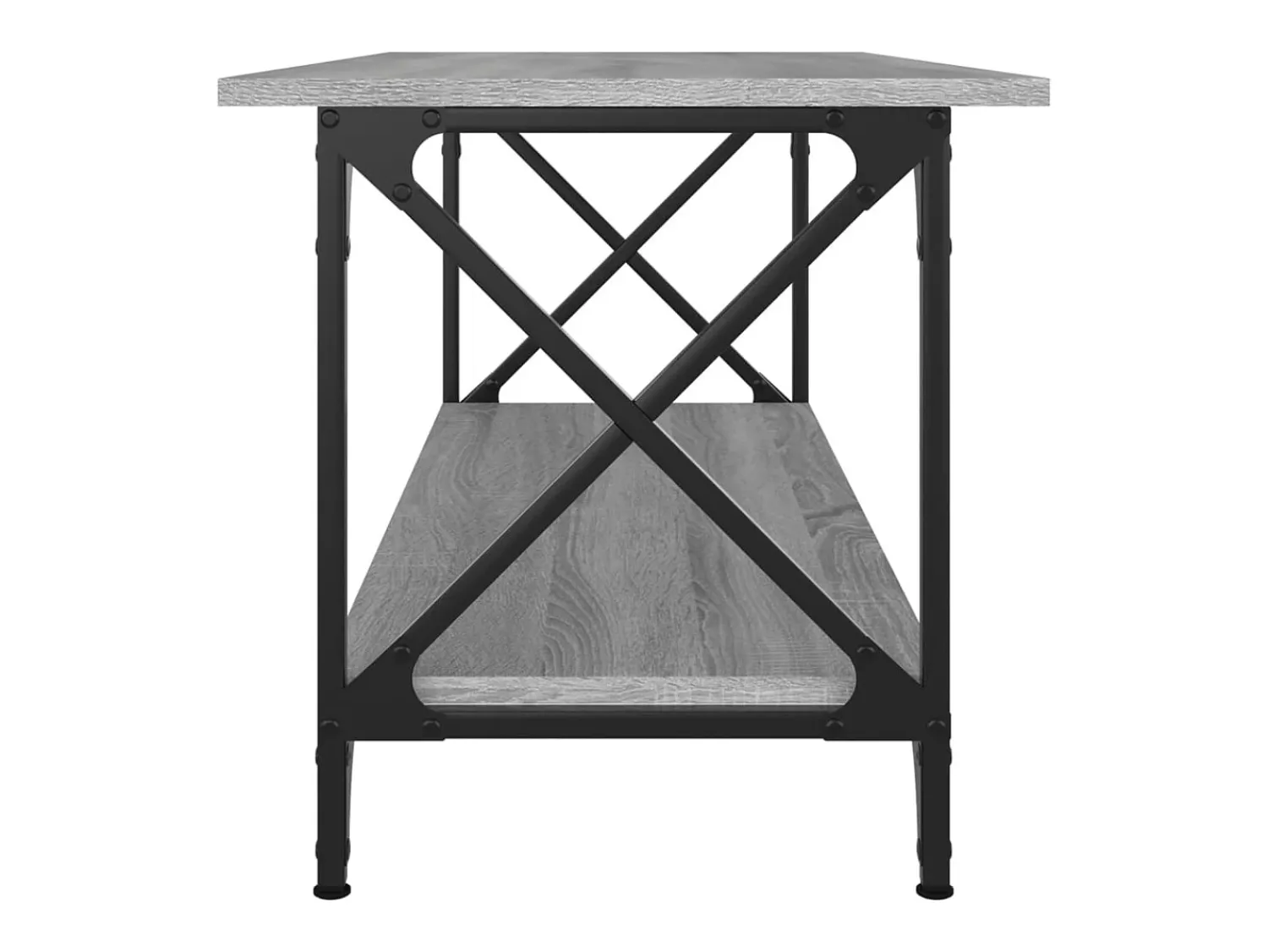 Discount Mesa de centro | Mesa de apoio 100x45x45cm derivados madeira/ferro cinza sonoma Cinzento