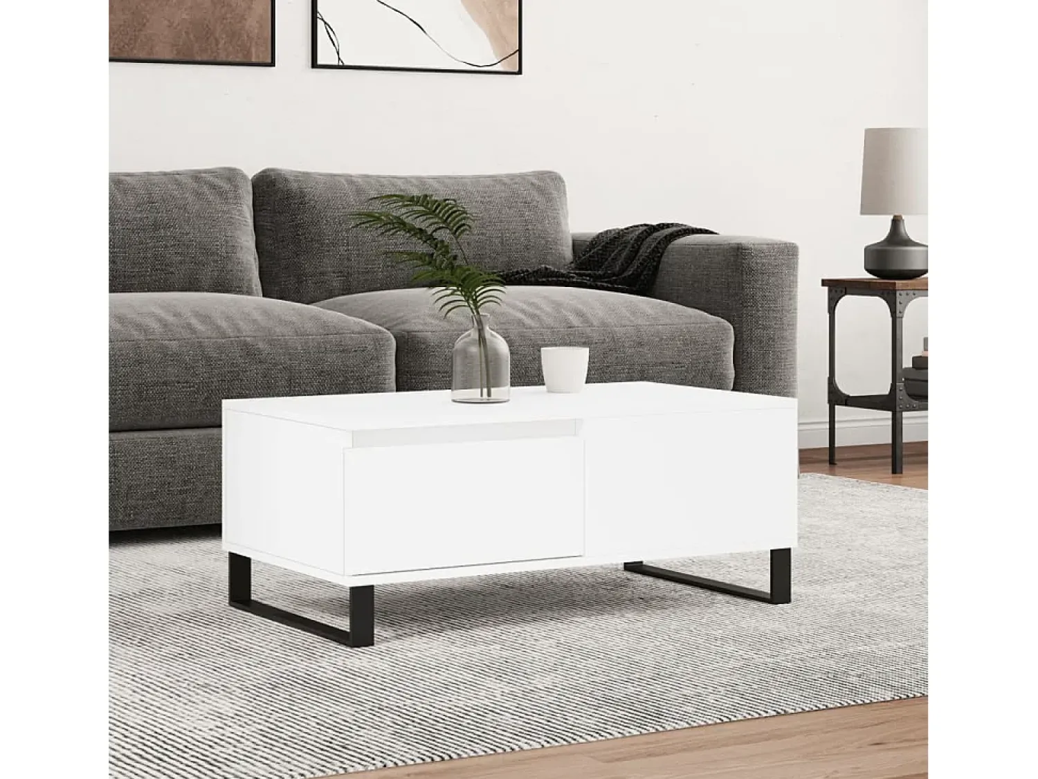 Mesa de centro | Mesa de apoio 90x50x36.5 cm derivados de madeira^ Mesa De Centro
