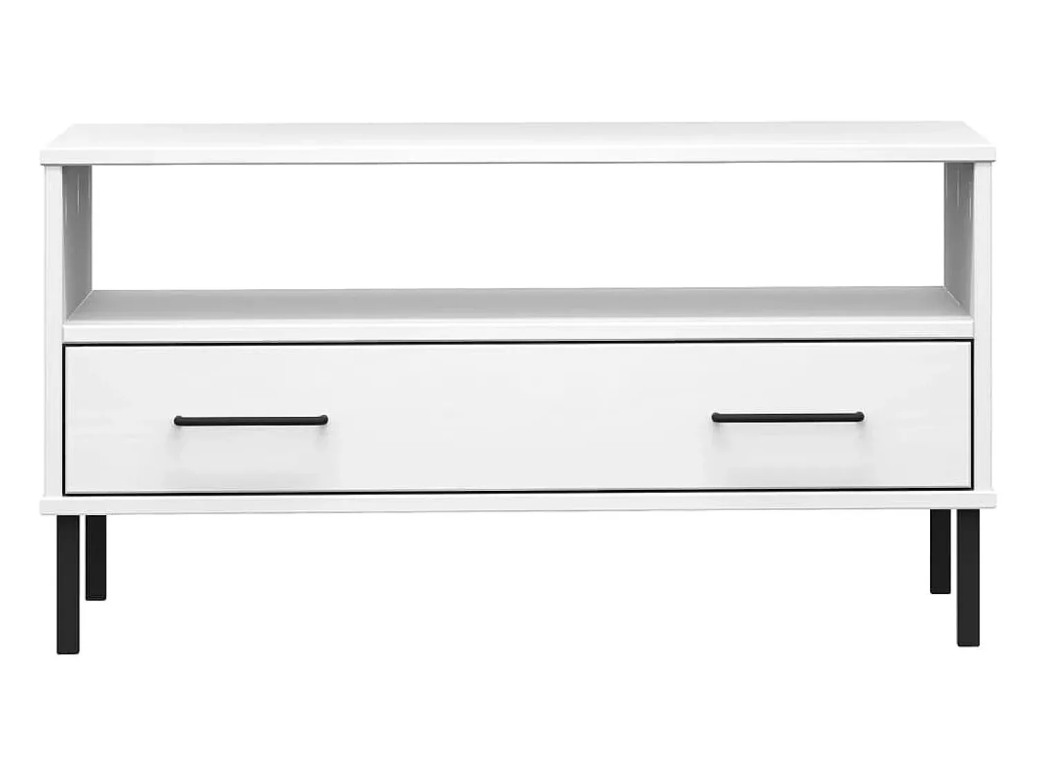 Outlet Mesa de centro | Mesa de apoio com pernas de metal madeira maciça OSLO Branco
