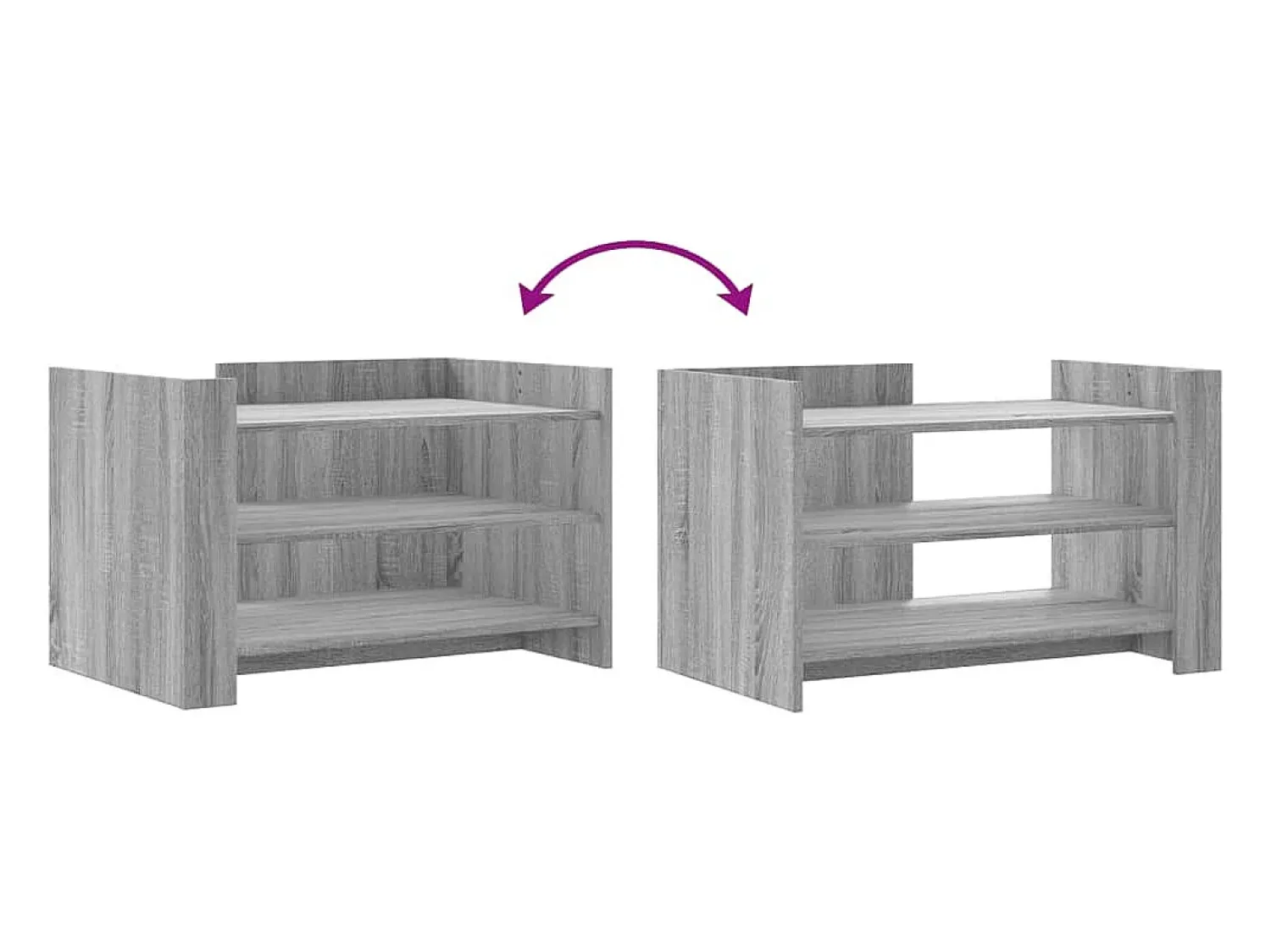 Mesa De Centro| Mesa de centro | Mesa de apoio 80x50x50 cm derivados de madeira sonoma Cinzento