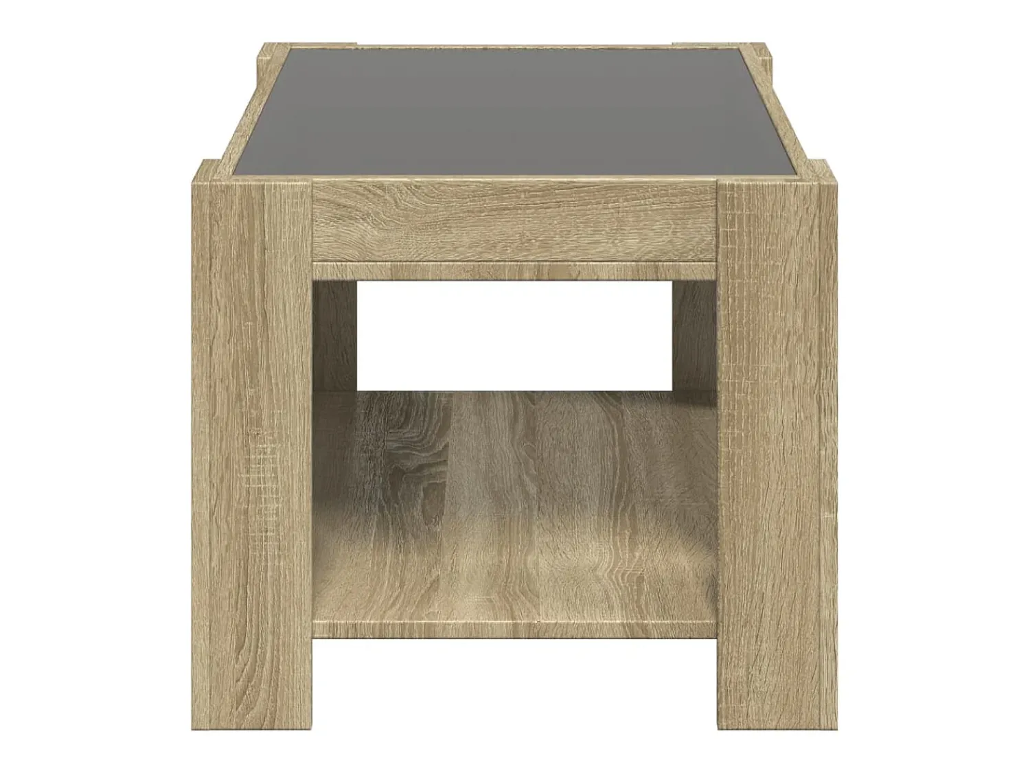Mesa De Centro* Mesa de centro | Mesa de apoio c/ LEDs 73x53x45 cm derivados de madeira Castanho
